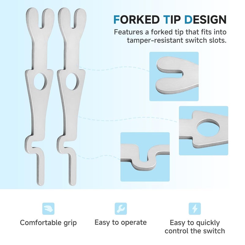 MUGLFPT (10-Pack) 55500-PRT Fork Type Tamper Resistant Switch Keys, Compatible with 1201-2L, 1202-2L, 1203-2L, 1204-2L, 1221-2L, 1257-L, and 1281-L Toggle and Locking Switches - Image 4